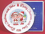 不二家「ペコちゃん＆ポコちゃん」1998年クリスマスプレート