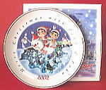 不二家「ペコちゃん＆ポコちゃん」2002年クリスマスプレート